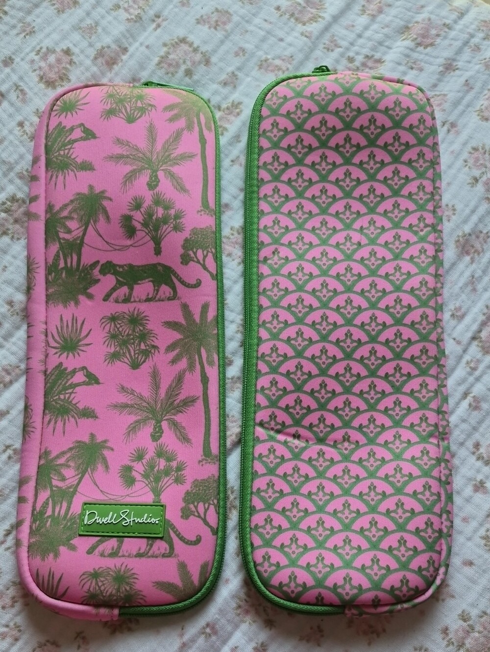 Dwell Studio Pink & Green hair tools travel cases (set of 2)